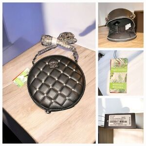 Bradley Mishka Black Quilted Round Crossbody Bag